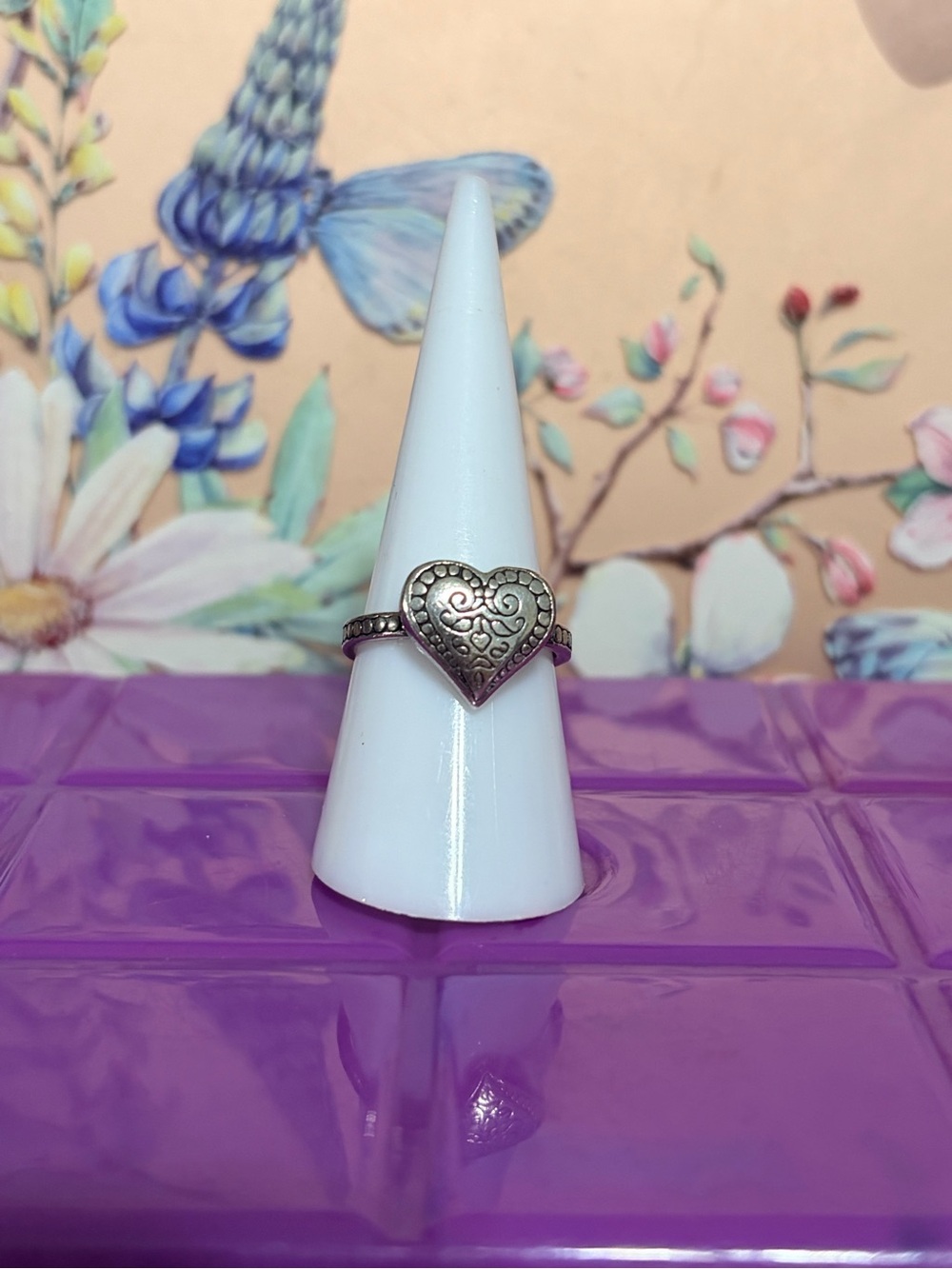 Sterling silver Brighton Heart engraved size 8